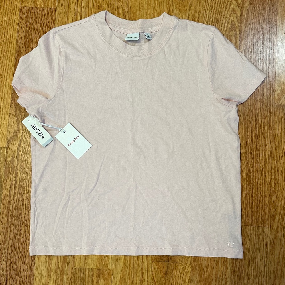 NWT Aritzia Sunday Best Dream Tee Shirt Size Small Rose Timide